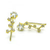 Arete Orejera 02.210.0735 Oro Laminado, Diseño de Estrella, con Zirconia Cubica Blanca, Pulido, Dorado