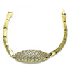 Pulsera Elegante 03.283.0173.07 Oro Laminado, con Micro Pave Blanca, Pulido, Dorado