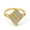 Anillo Multi Piedra 01.122.0004.08 Oro Laminado, con Zirconia Cubica Blanca, Pulido, Dorado