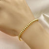 Pulsera Elegante 03.32.0584.07 Oro Laminado, Diseño de Bola, Pulido, Dorado