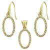 Juego de Arete y Dije de Adulto 10.59.0112 Oro Laminado, con Cristal Blanca, Pulido, Dorado
