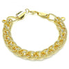 Pulsera Básica 03.331.0153.09 Oro Laminado, Diseño de Chunky, Pulido, Dorado