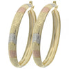 Argolla Grande 107.005 Oro Laminado, Diamantado, Tricolor