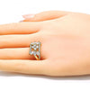 Anillo Multi Piedra 01.210.0098.08 Oro Laminado, con Zirconia Cubica Blanca, Pulido, Dorado