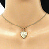Dije Relicario 05.117.0028 Oro Laminado, Diseño de Corazon y Virgen Maria, Diseño de Corazon, Pulido, Dorado