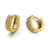 Argolla Huggie 02.63.2326 Oro Laminado, con Zirconia Cubica Blanca, Pulido, Dorado