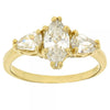 Anillo Multi Piedra 5.167.023.09 Oro Laminado, con Zirconia Cubica Blanca, Pulido, Dorado