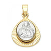 Dije Religioso 5.199.017 Oro Laminado, Diseño de Sagrado Corazon de Maria, Diamantado, Dos Tonos