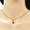 Dije Elegante 05.63.1162 Oro Laminado, Diseño de Ojo Griego, Resinado Azul, Dorado