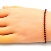 Pulsera Tennis 03.130.0009.1.07 Oro Laminado, con Zirconia Cubica Granate, Pulido, Dorado