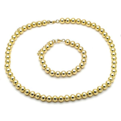 Collar y Pulso 06.341.0007 Oro Laminado, Diseño de Chunky, Pulido, Dorado