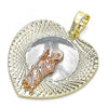 Dije Religioso 05.380.0134 Oro Laminado, Diseño de San Judas y Corazon, Diseño de San Judas, Diamantado, Tricolor