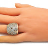 Anillo Multi Piedra 01.346.0013.08 Oro Laminado, con Micro Pave Blanca, Pulido, Dorado