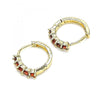 Argolla Huggie 02.210.0643.1.12 Oro Laminado, con Zirconia Cubica Granate, Pulido, Dorado