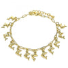 Pulsera de Dije 03.372.0017.08 Oro Laminado, Diseño de Delfin y Paperclip, Diseño de Delfin, Pulido, Dorado