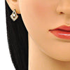 Arete Dormilona 02.283.0049 Oro Laminado, con Zirconia Cubica Blanca y Micro PaveBlanca, Pulido, Dorado