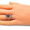Anillo Multi Piedra 01.346.0021.2.07 Oro Laminado, con Zirconia Cubica Granate, Pulido, Dorado