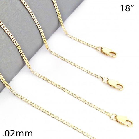 Gargantilla Básica 04.99.0014.18 Oro Laminado, Diseño de Mariner, Pulido, Dorado