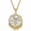 Dije Religioso 05.351.0055.1 Oro Laminado, Diseño de Moneda Centenario y Angel, Diseño de Moneda Centenario, Pulido, Tricolor