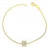 Pulsera Elegante 03.91.0029 Oro Laminado, Diseño de Estrella y Rolo, Diseño de Estrella, con Micro Pave Blanca, Pulido, Dorado