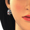 Argolla Pequeña 02.210.0301.6.15 Rodio Laminado, con Zirconia Cubica Granate y Blanca, Pulido, Rodinado