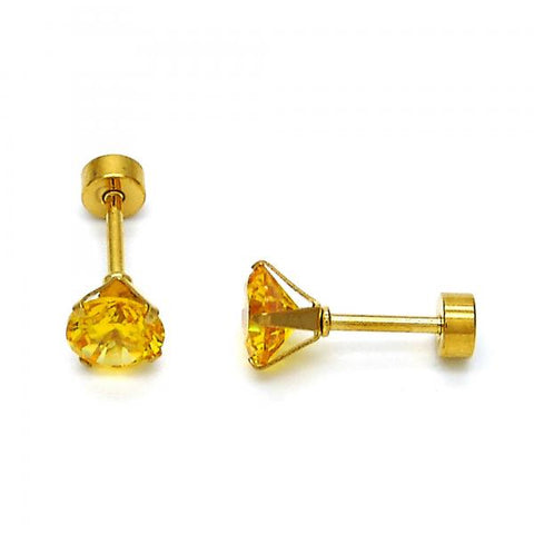 Arete Dormilona 02.271.0024.7 Acero Inoxidable, con Zirconia Cubica Dorado, Pulido, Dorado