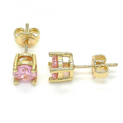 Arete Dormilona 02.284.0010.6 Oro Laminado, con Zirconia Cubica Rosado, Pulido, Dorado