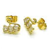 Arete Dormilona 02.210.0748 Oro Laminado, Diseño de Cisne, con Zirconia Cubica Blanca, Pulido, Dorado