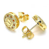 Arete Dormilona 02.156.0482.1 Oro Laminado, Diseño de Corazon, con Micro Pave Granate y Blanca, Pulido, Dorado