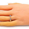 Anillo Multi Piedra 01.213.0009.3 Oro Laminado, Diseño de Corazon, con Zirconia Cubica Amatista, Pulido, Dorado