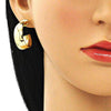 Arete Dormilona 02.163.0152 Oro Laminado, Diseño de Chunky, Pulido, Dorado