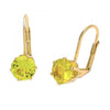 Arete Gancho Frances 5.128.076 Oro Laminado, con Zirconia Cubica Peridoto Oscuro, Pulido, Dorado
