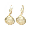 Arete Colgante 5.068.019 Oro Laminado, Diseño de Concha, Dorado