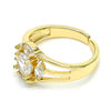 Anillo Multi Piedra 01.210.0086.1 Oro Laminado, con Zirconia Cubica Blanca, Pulido, Dorado