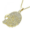 Dije Elegante 05.213.0123 Oro Laminado, Diseño de Aguila, con Cristal Blanca, Pulido, Dorado
