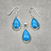 Juego de Arete y Dije de Adulto 10.410.0001 Plata Rodinada, con Opal Bermuda Blue, Pulido, Plateado