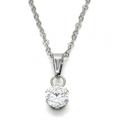 Collares con Dije 04.63.1391.18 Acero Inoxidable, con Zirconia Cubica Blanca, Pulido, Acero