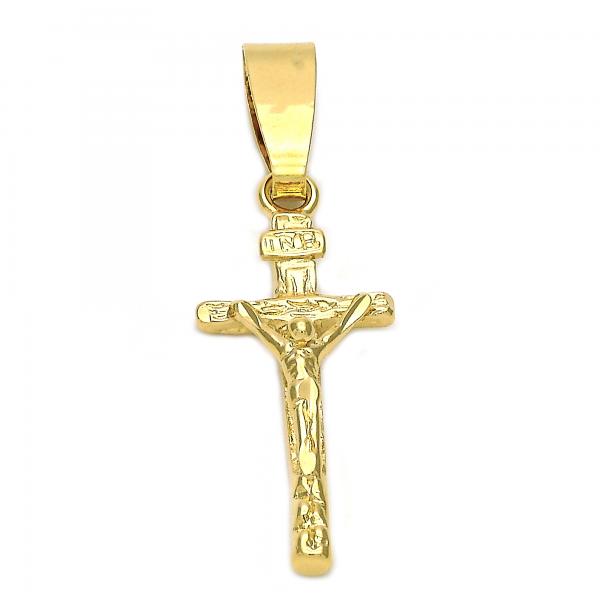 Dije Religioso 5.191.028 Oro Laminado, Diseño de Crucifijo, Diamantado, Dorado