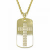 Dije Religioso 05.09.0066 Oro Laminado, Diseño de Cruz, Pulido, Dorado