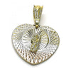 Dije Religioso 05.351.0215 Oro Laminado, Diseño de San Judas y Corazon, Diseño de San Judas, Diamantado, Tricolor
