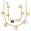 Collar y Pulso 06.63.0201 Oro Laminado, Diseño de Mariposa, Pulido, Dorado