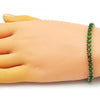 Pulsera Tennis 03.284.0020.07 Oro Laminado, con Zirconia Cubica Verde, Pulido, Dorado