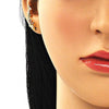 Arete Orejera 02.210.0725.1 Oro Laminado, con Zirconia Cubica Multicolor, Pulido, Dorado