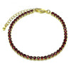 Pulsera Tennis 03.130.0009.1.07 Oro Laminado, con Zirconia Cubica Granate, Pulido, Dorado