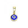 Dije Elegante 05.63.1162 Oro Laminado, Diseño de Ojo Griego, Resinado Azul, Dorado