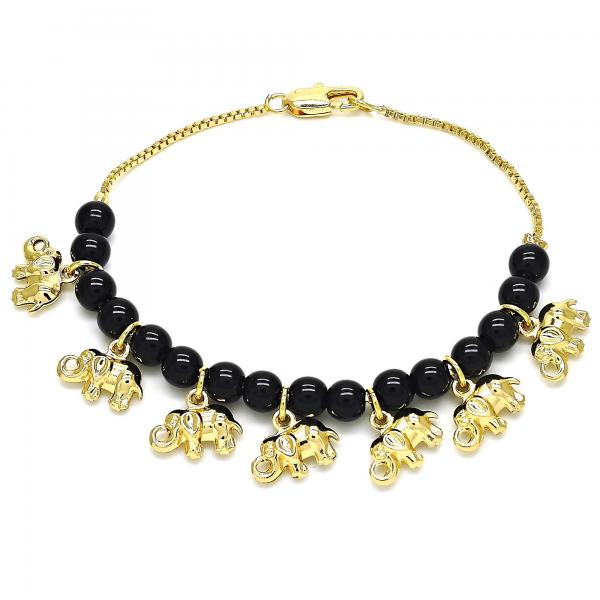 Pulsera de Dije 03.63.2095.07 Oro Laminado, Diseño de Elefante, Pulido, Dorado