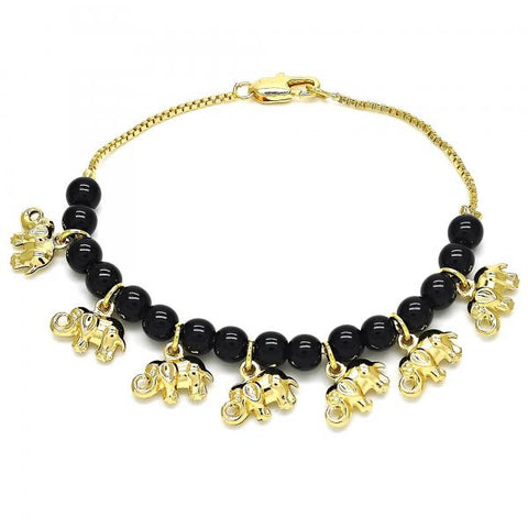 Pulsera de Dije 03.63.2095.07 Oro Laminado, Diseño de Elefante, Pulido, Dorado