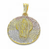 Dije Religioso 05.351.0045 Oro Laminado, Diseño de Guadalupe, Diamantado, Tricolor