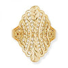 Anillo Elegante 5.173.004.06 Oro Laminado, Diseño de Filigrana, Diamantado, Dorado