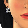 Argolla Pequeña 02.210.0301.7.15 Rodio Laminado, con Zirconia Cubica Zafiro Azul y Blanca, Pulido, Rodinado